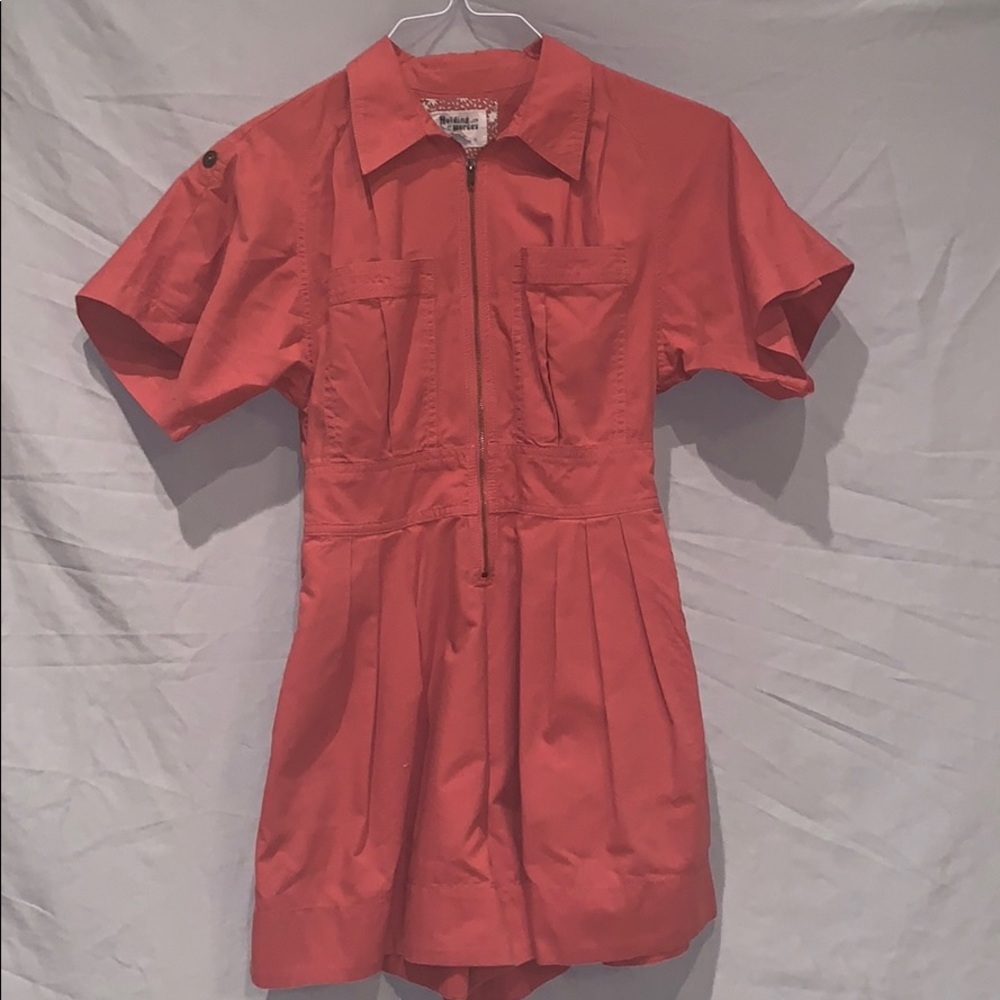 Anthropology  Sz. 0 burnt Orange zip front romper